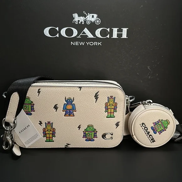Coach | Bags | Coach Cosmic Charter Slim Crossbody Robot Print Bag 